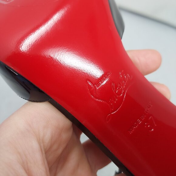 Christian Louboutin Jane Patent Strappy Slingback Pumps - Picture 4 of 12